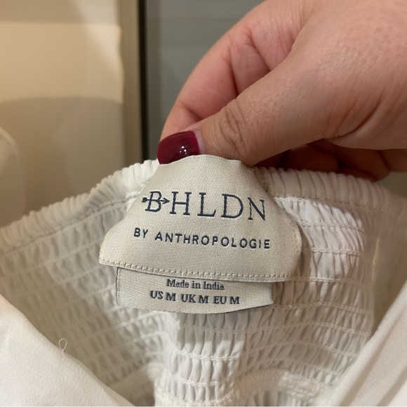 New Anthropologie BHLDN Brigitta Long-Sleeve Sweetheart Chiffon Mini Dress - Picture 5 of 5